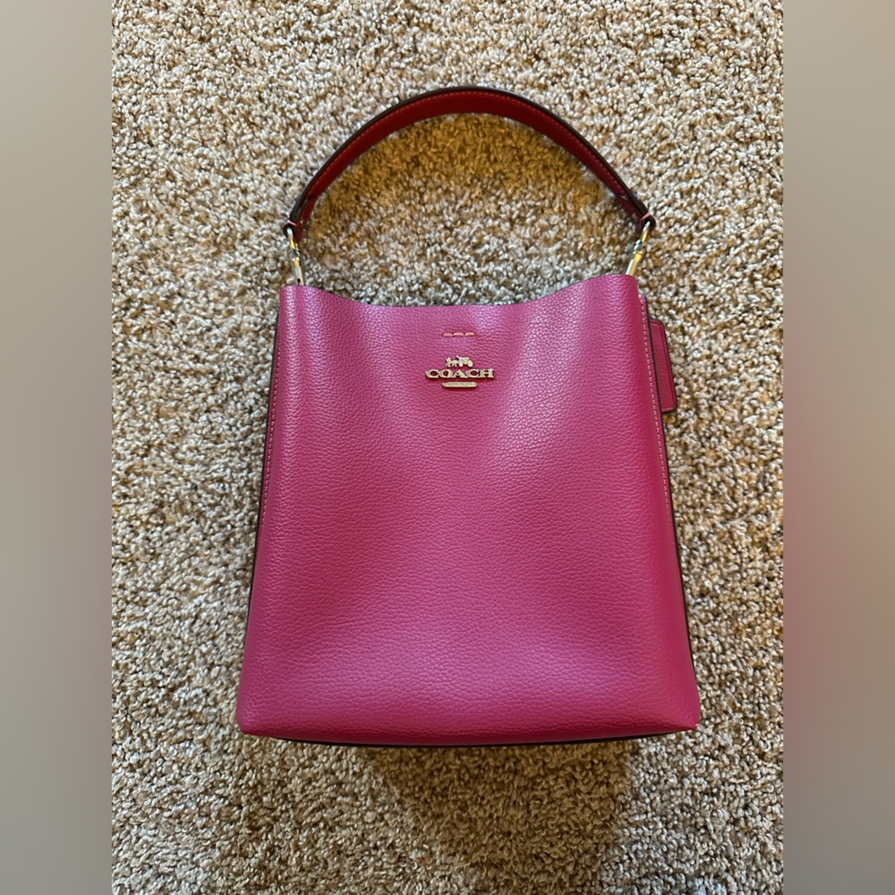 Coach Pink Hobo Bucket Bag with Detachable Strap